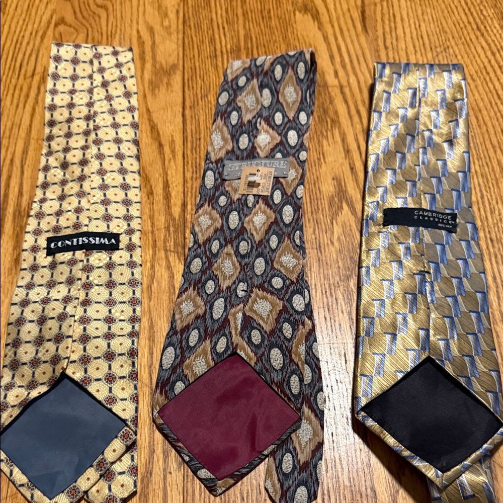 Structure Yellow and Blue Geometric Tie